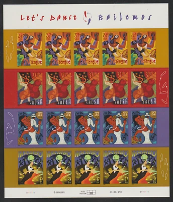 US 2005 SC# 3939 - 3942 - Let's Dance - Pane of 20 Stamps - M-NH Lot # 107 - Image 1 of 2