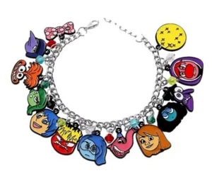 Pulsera de metal con dijes temáticos de personajes de dibujos animados de película de adentro hacia afuera - Imagen 1 de 1