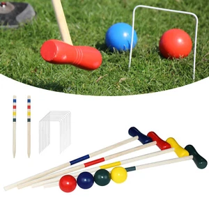 Krocket Spiel für 4-Spieler Croquet Holz Outdoor Gartenspiel Kinder Krokett ORI - Bild 1 von 12
