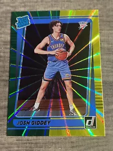 2021-22 Donruss Josh Giddey Holo Green and Yellow Laser Rated Rookie RC #202 OKC - Picture 1 of 2