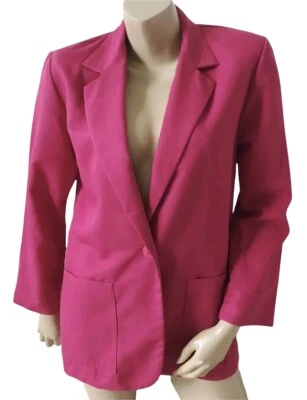 Chaqueta Blazer TR BENTLEY Mujer Talla 7/8 Vintage Rosa Manga Larga Botón Delantero Foto 1 de 4