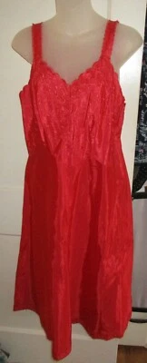 Vestido de noche Sears vintage rojo Charmode bordado - años 50 - talla 38 Foto 1 de 4