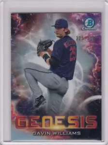 2021 Bowman Chrome Draft Gavin Williams Genesis tarjeta de novato refractor 225/250 - Imagen 1 de 1
