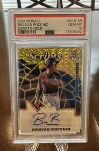 2021 Panini Mosaic Scripts Gold Prizm Brayan Rocchio Auto #SCR-BR Rookie POP 1 - Picture 1 of 2