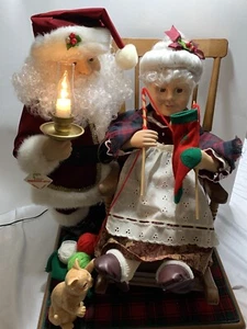 telco motionette christmas santa And Ms Clause Motionette Animated Rocking Chair - Picture 1 of 24