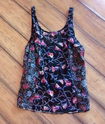 ECOTE ~ Talla Pequeña ~ Bohemia Gauzy ESPALDA BAJA Línea Recortada Playa Floral Tanque 002 Foto 1 de 3