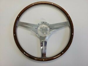 Moto-Lita 16" wood rim steering wheel with polished spokes