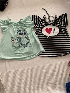 Girls Justice Cold Shoulder tops size 6 Lots Of 2 - Picture 1 of 6