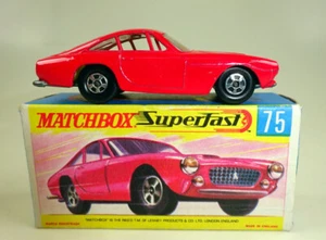 Parrilla Matchbox Superfast Nr. 75A Ferrari Berlinetta roja plateada en caja superior "H" - Imagen 1 de 12