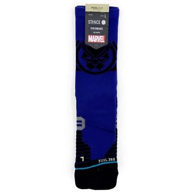 Stance Marvel Black Panther The King Performance Crew Socks Mens Large Purple - Image 1 of 4