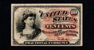 10 Cents Fourth Issue Fractional Currency lightly circulated Free Shipping H106 - Image 1 of 2