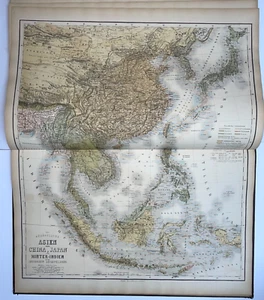 SOUTHEAST ASIA CHINA 1873 HEINRICH KIEPERT & WEILAND VERY LARGE ANTIQUE MAP - Picture 1 of 10