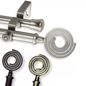 Spool 3/4” Adjustable Drapery Double Curtain Rod 28"-170" (4 sizes, 3 colors) - Picture 1 of 10