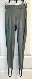 Zara Stirrup Leggings Straps Pull On Pants High Waisted XS Green Yoga Athleisure - Picture 1 of 10