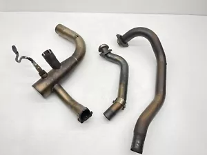2009 Aprilia Mana 850 Exhaust Header Manifold Head Pipes Stock Muffler Assembly - Picture 1 of 3