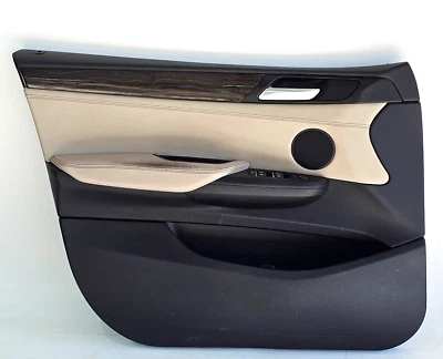 BMW X3 F25 2013-2017 panel interior del conductor delantero izquierdo moldura madera tostada negra Foto 1 de 4