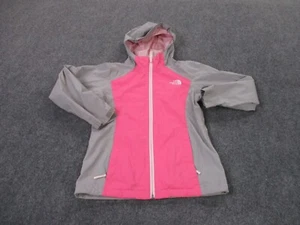 The North Face Jacket Girls M Pink Full Zip Softshell Hooded Outdoors Youth - Picture 1 of 14