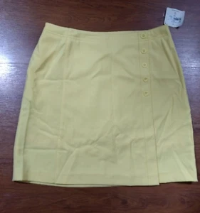 EP Pro Twill Faux Wrap Women's Golf Skort 19" Lil Miss Sunshine Yellow Sz 10 - Picture 1 of 7