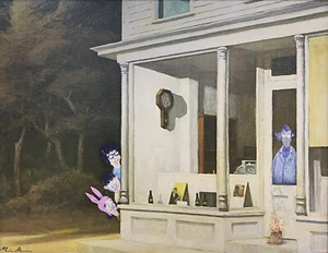 bobs burgers edward hopper fine art print poster upcycled thrift store painting - Picture 1 of 3