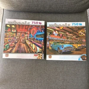 'Custom Classics' & 'Pump Shop' Wheels 750 Piece Puzzle MADE ONCE / COMPLETE - Picture 1 of 9
