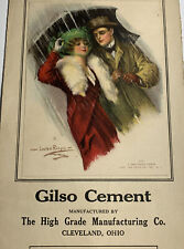 C 1913 Calendar Sign Sample Pretty Lady & Man Lester Ralph Artist Cleveland Ohio