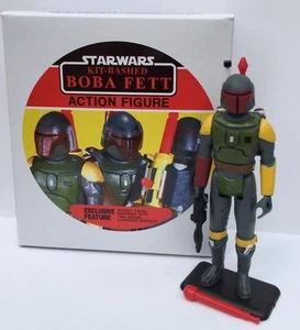 Custom Vintage Kit Bashed Rocket Firing Boba Fett + Display Box & Figure Stand - Picture 1 of 8