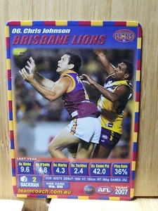 CHRIS JOHNSON🏆2007 Teamcoach #06 BRISBANE LIONS AFL Trading Card🏆 - Bild 1 von 1