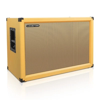 2x12 Empty Guitar Speaker Cabinet, Birch Plywood, Orange, Wheat Cloth Grill, - Image 1 of 4