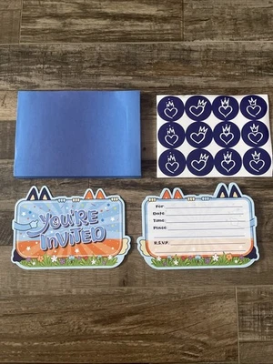 Juego de 12 invitaciones de fiesta azul azul azul con sobres y sellos Foto 1 de 4