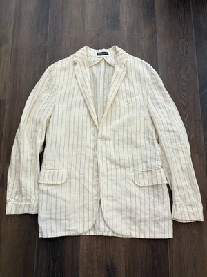 Blazer Ralph Lauren a Rayas Mezcla de Lino Sarga Color Crema Mujer  Foto 1 de 4