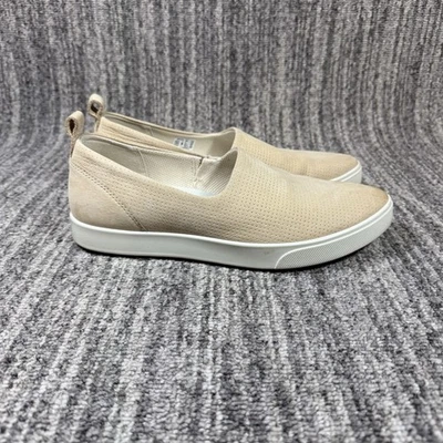 Mocasín sin cordones Ecco para mujer de cuero Gillian crema talla 7 - LEER Foto 1 de 4