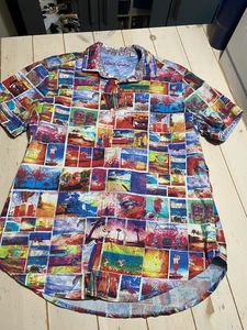 Robert Graham Short Sleeve Button Shirt Men’s Medium Beach Photography Hawaii - Picture 1 of 9