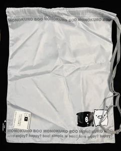 Rare 2000s Vtg San-X Drawstring Bag Gray Cute Monokuro Boo w Tags Japan Kawaii - Picture 1 of 6