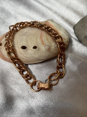 "Cadena de pulsera de cobre macizo, pura, joyería 7,5""" Foto 1 de 4