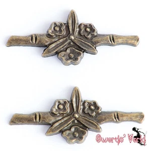 Bamboo Flower Menuki Alloy For Japanese Samurai Katana Tanto Wakizashi Sword - Picture 1 of 1