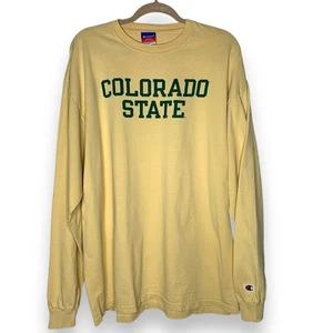 90s Vintage Champion CSU T Shirt Long Sleeve Colorado State University Size XXL - Picture 1 of 6