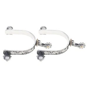 Stainless Steel Horse Spur Western Cowboy Horse Spur Horse Boot Spur Decoration - Picture 1 of 8