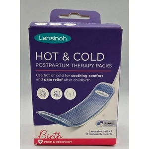 Paquetes de terapia posparto caliente y frío Lansinoh 2 paquetes y 12 mangas desechables - Imagen 1 de 7
