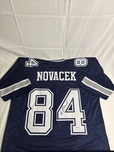 Jay Novacek Signed Auto Dallas Cowboys Custom Jersey XL Beckett Witness BAS COA - Picture 1 of 5