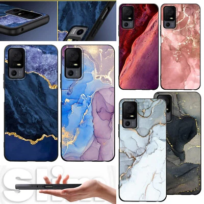 Funda de teléfono con textura de mármol para TCL 40 30 20 XE 405 502 T-Mobile cubierta a prueba de golpes Foto 1 de 4
