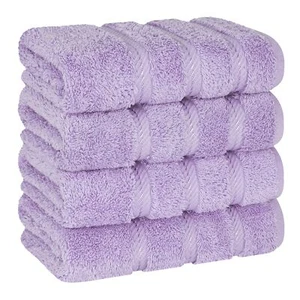 Turkish Cotton Hand Towels Set 100% Luxury 4 Pieces 600 GSM Lilac - Picture 1 of 9