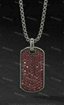 Colgante de plata de ley 925 real con dije de rubí rojo creado en laboratorio de 1,50 quilates Foto 1 de 3