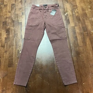 NWT Oat New York Mid-Rise Skinny Ankle Stretch Carpenter Jeans in Wine 25x26 - Picture 1 of 10