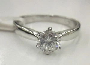 Klassischer Sterlingsilber Solitär Verlobungsring 1 kt Zirkonium weiß - Bild 1 von 5