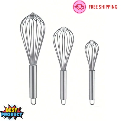 Stainless Steel Hand Whisk Mixer Balloon Egg Milk Beater Kitchen Cooking UK Tool - Image 1 of 4