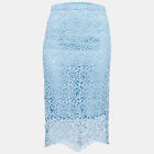 Burberry Pale Blue Lace Pencil Skirt S