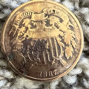 Pieza de 2 centavos 1867 limpia - Imagen 1 de 7