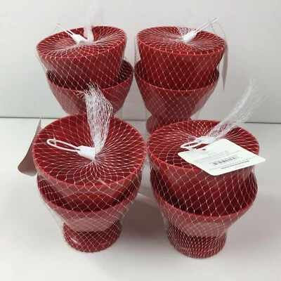 Red Kitchen Set of 8 Plastic 17oz Ice Cream Sundae Bowls Dessert Picnic Pool BBQ - Image 1 of 4