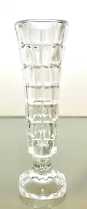 Vaso bocciolo cristallo trasparente taglio vintage disegno geometrico 6,75" - Foto 1 di 9