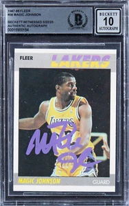 Lakers Magic Johnson Authentic Signed 1987 Fleer #56 Card Auto 10! BAS Slabbed - Picture 1 of 2